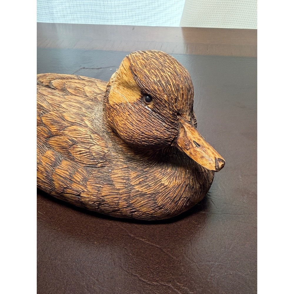 Paul & Dotty Baumann 1989 Hand Carved Pyrography Duck Decoy Signed - Picture 7 of 9